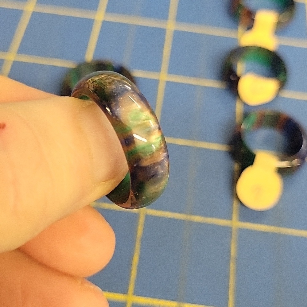 Resin Browns Blues Teals Marbled Ring